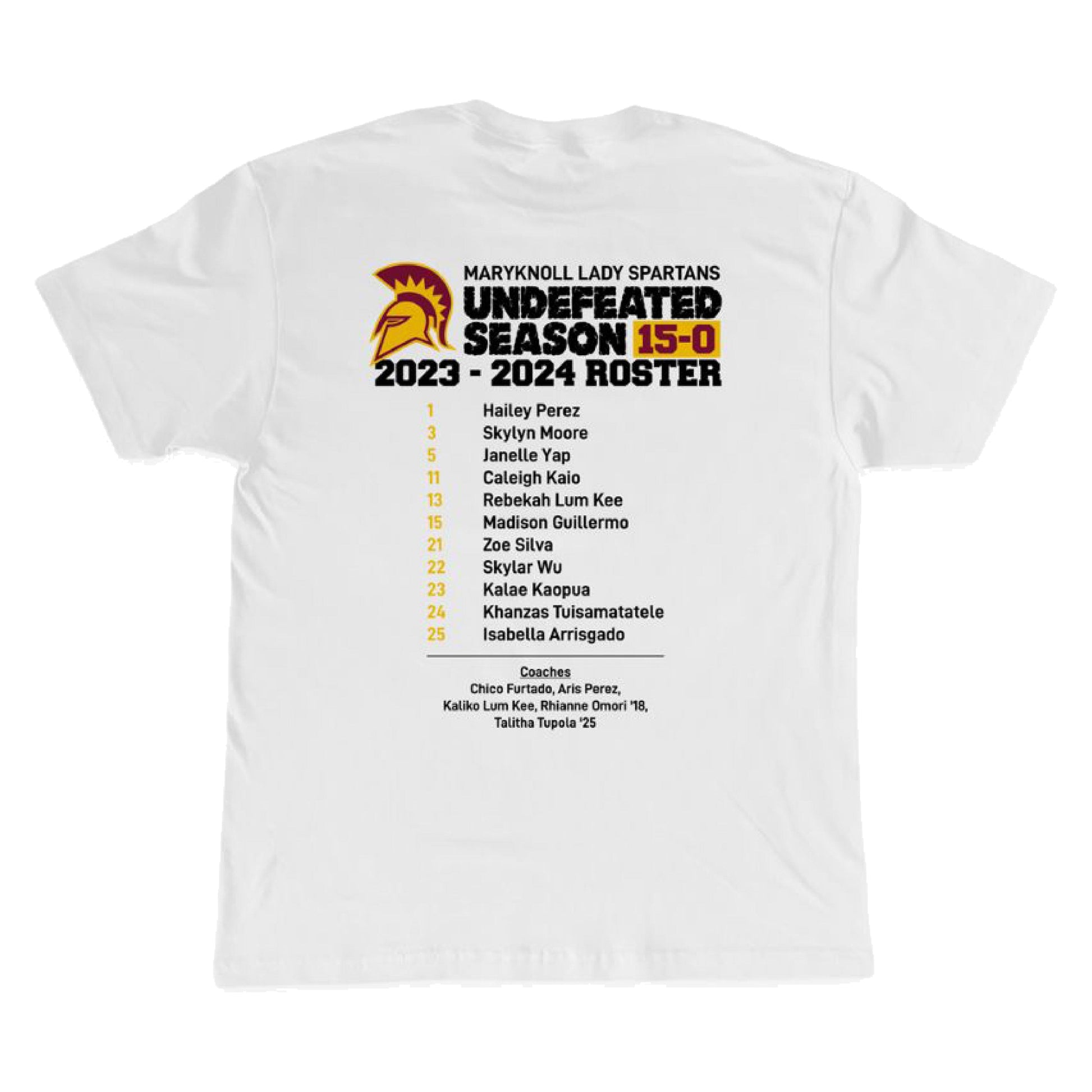 2024 Lady Spartans State Champions Tee in WHITE Special Delivery Hawaii 